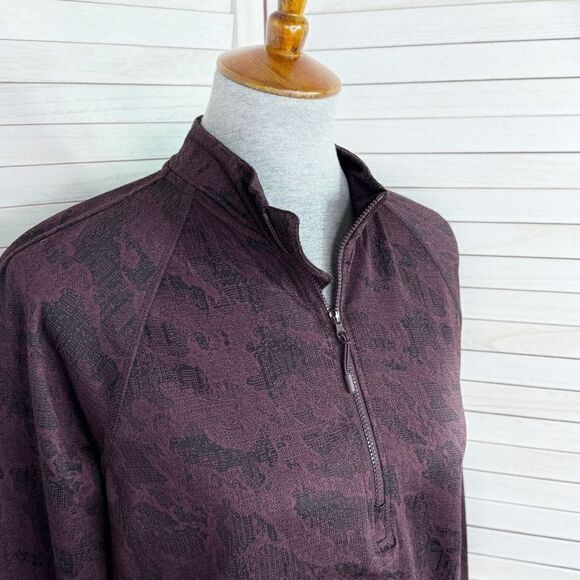 Spyder Active Half Zip Mock Neck Pullover Top Plum Purple Medium - Picture 5 of 15